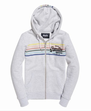 Superdry Vintage Logo Rodeo Rainbow Női Kapucnis Pulóver Fehér | XMLNO7569